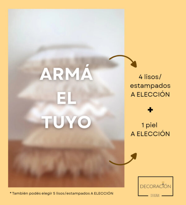 D_NQ_NP_673671-MLA84435074849_052025-OO Pack X 5 Almohadones Nordicos Piel Tusor